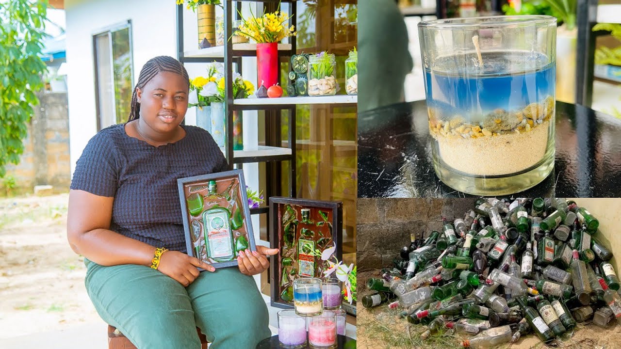 BINTI MBUNIFU ALIYEIONA FURSA KUOKOTA CHUPA ZA VINYWAJI,MABAKI YA VITU VYA BAHARI NA KUFANYA MAPAMBO