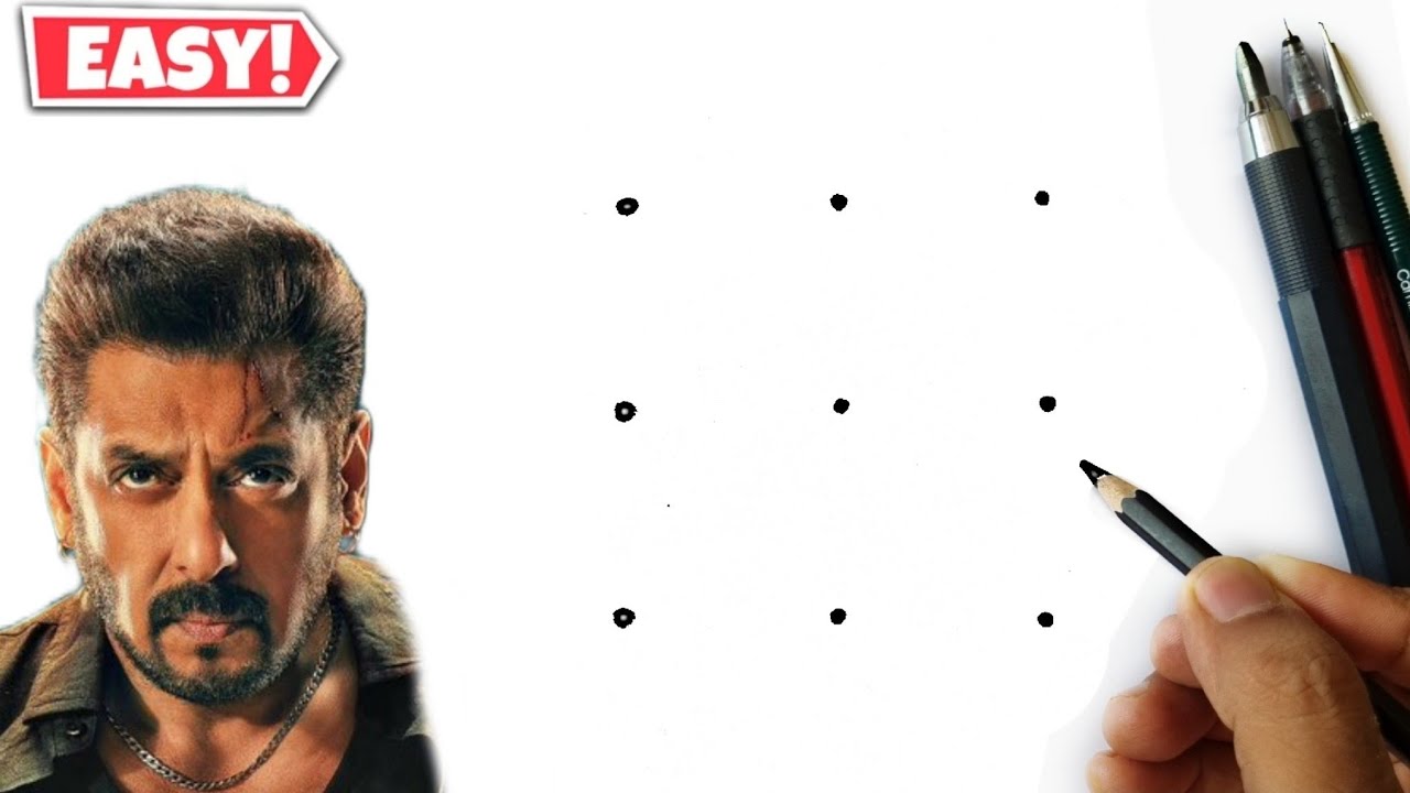 3x3 dots turns into Sikandar Salman khan drawing #sikandar #salmankhan #drawing