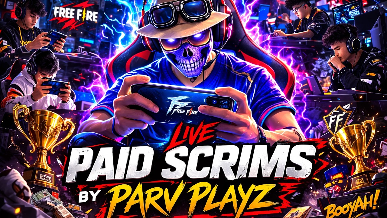 FREE FIRE LIVE || T2 LOBBY || PAID SCRIMS || By caster- PARV PLAYZ💀