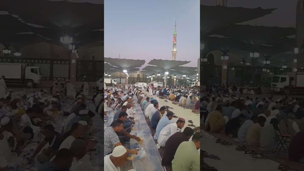 Iftar at the Prophet's Mosque. #افطارنا_غير #إفطار_الصائمين8 #إفطار #إفطار_رمضان #رمضان_كريم
