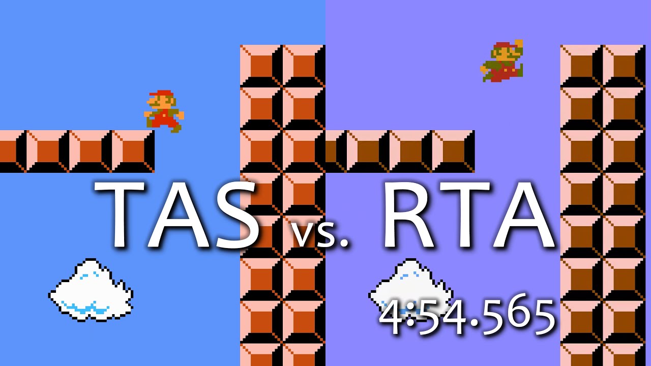 Super Mario Bros. TAS vs. RTA World Record (4:54.565 by Niftski)