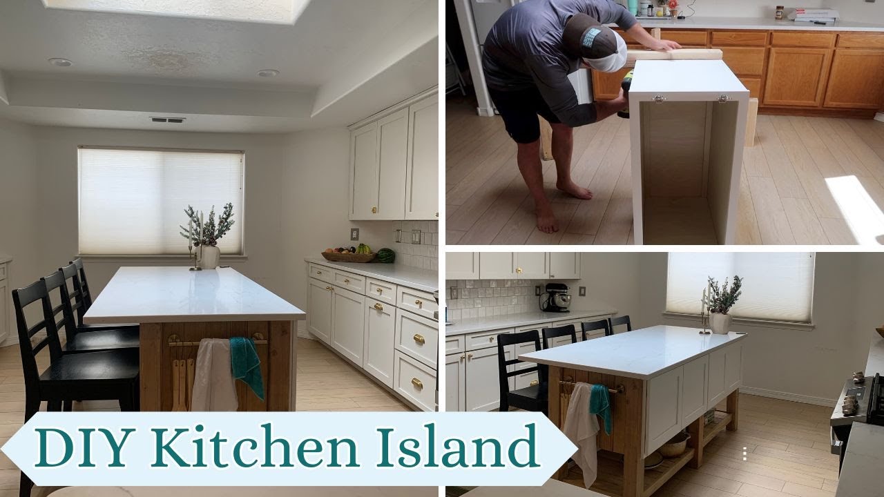 DIY Kitchen Island// Build Kitchen Island with cabinets
