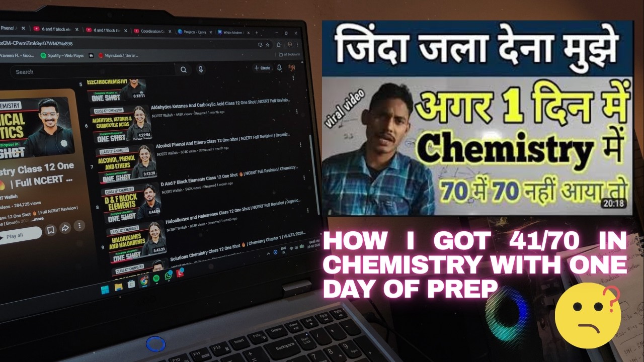 I Got 71 Marks In Chemistry With One Day Of Preparation | Last Minute Resources To Follow
