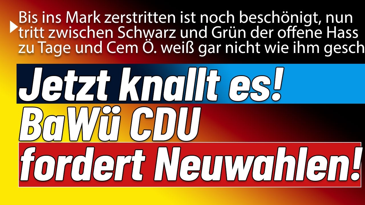 Megaknall! CDU geht Grün an die Gurgel! Von wegen schwarzgrün steht sicher!