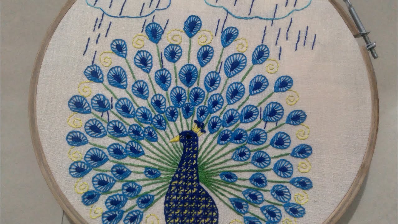 Wonderful Dancing peacock 🦚 Hand Embroidery Design