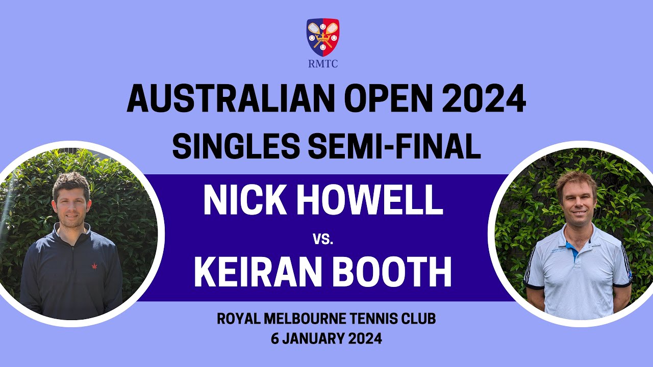 2024 Australian Open – Singles Semi-Final – Nick Howell (2) v Kieran Booth