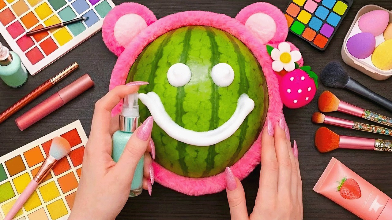 ASMR Makeup on Watermelon (No Talking)