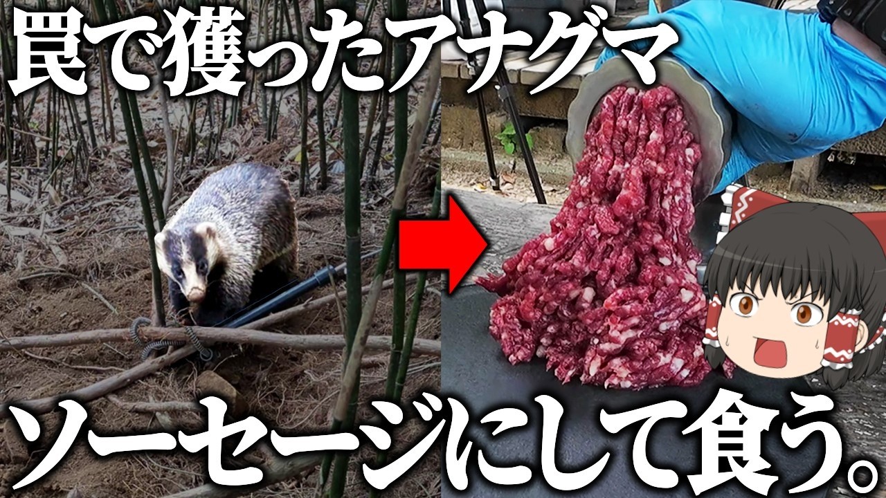 罠で獲ったアナグマと鹿を合挽きソーセージにして食うだけ。