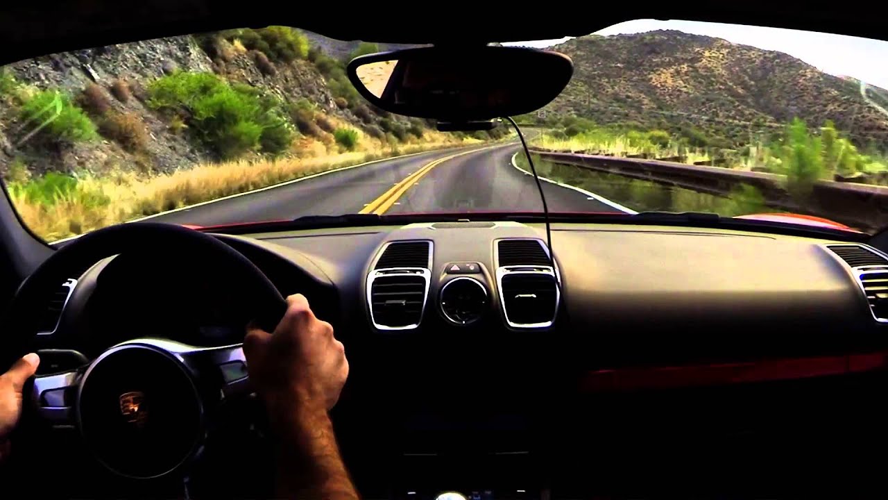 Porsche Cayman 981 on Arizona backroads (loud exhaust sounds)
