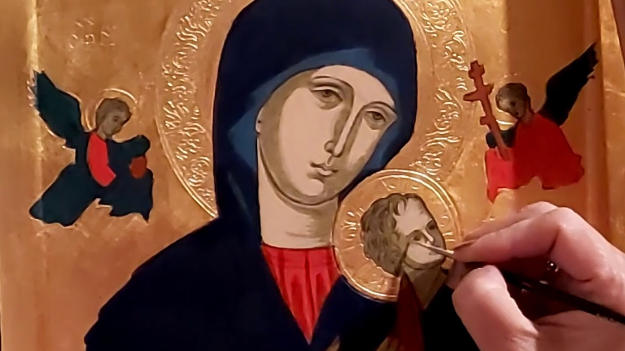 Kurs pisania ikon - część 14 - Malowanie twarzy (karnacji) na ikonie wg szkoły kreteńskiej cz. 1 z 4
