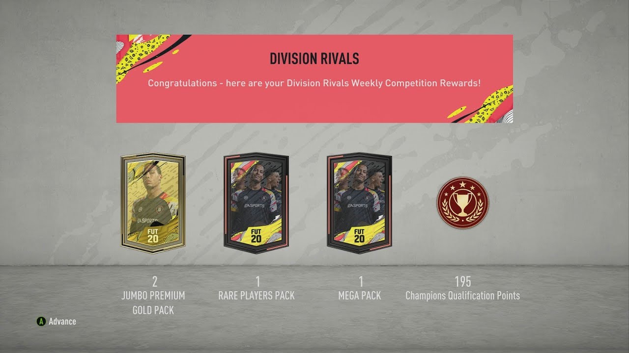 FIFA 20 DIVISION 4 RANK 1 DIVISION RIVALS REWARDS - WALKOUT!