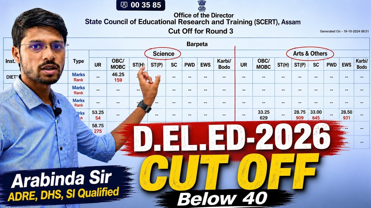 D.EL.ED Entrance Cut Off Analysis 2026 by Arabinda Sir Prestudy