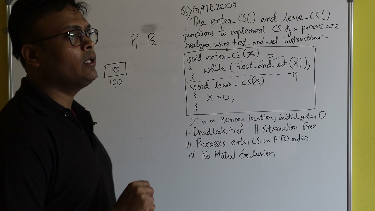 GATE 2009 Question on Test And Set Instruction Solved // Operating System // CS - GATE