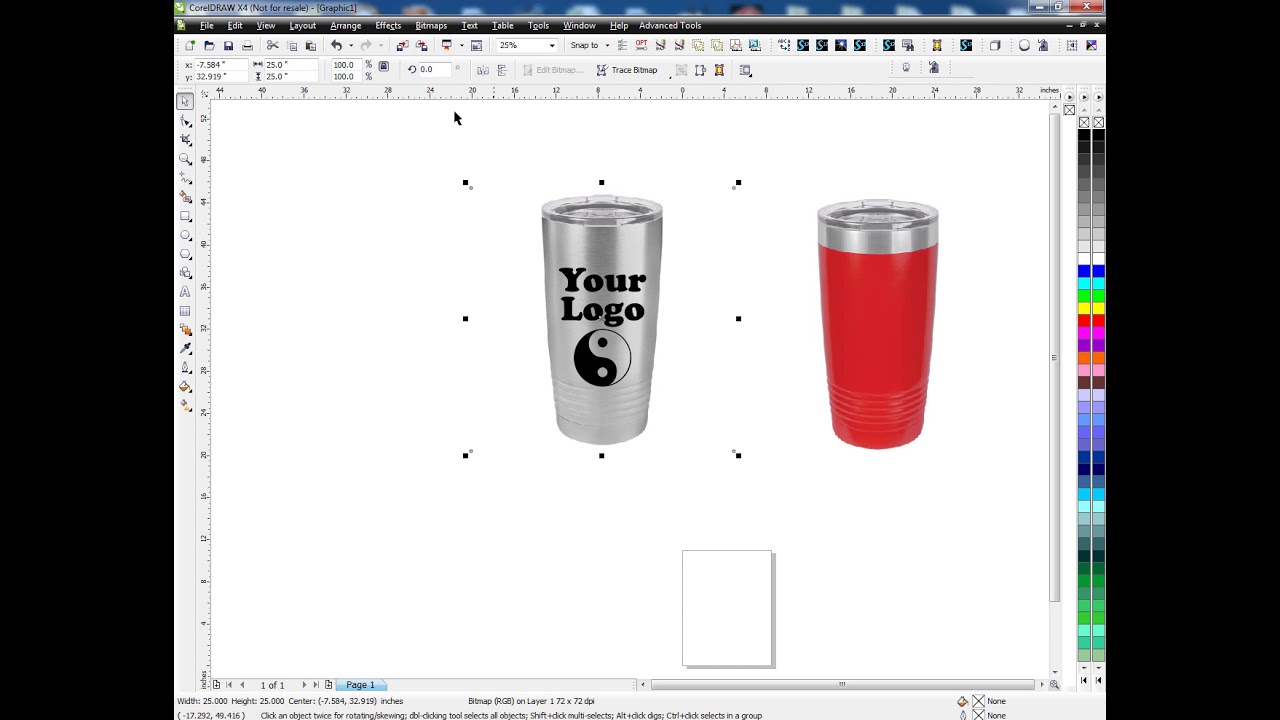 Synergy 17 - CorelDraw Creating a Laser Engraved Tumbler Mockup Using Power Clip and Envelope