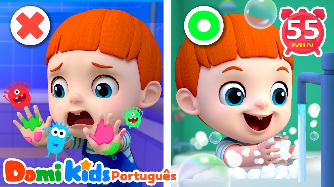 Hora de Lavar as Mãos 👶 | Canções de Bons Hábitos | Canções Infantis | Domi Kids em Português