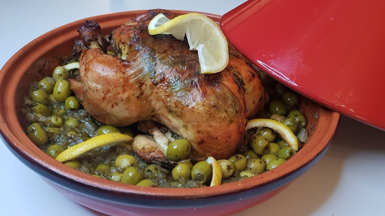 طاجين الزيتون على الطريقة المغربية الاصيلة   tadjine olives marocain