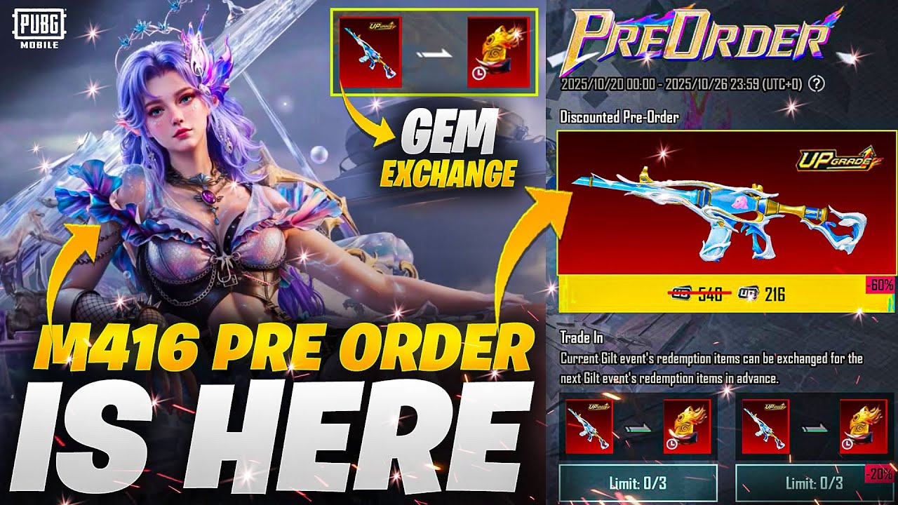Next Pre Order Event is Here | Get M416 Upgradable Skin | Release Date |PUBGM 