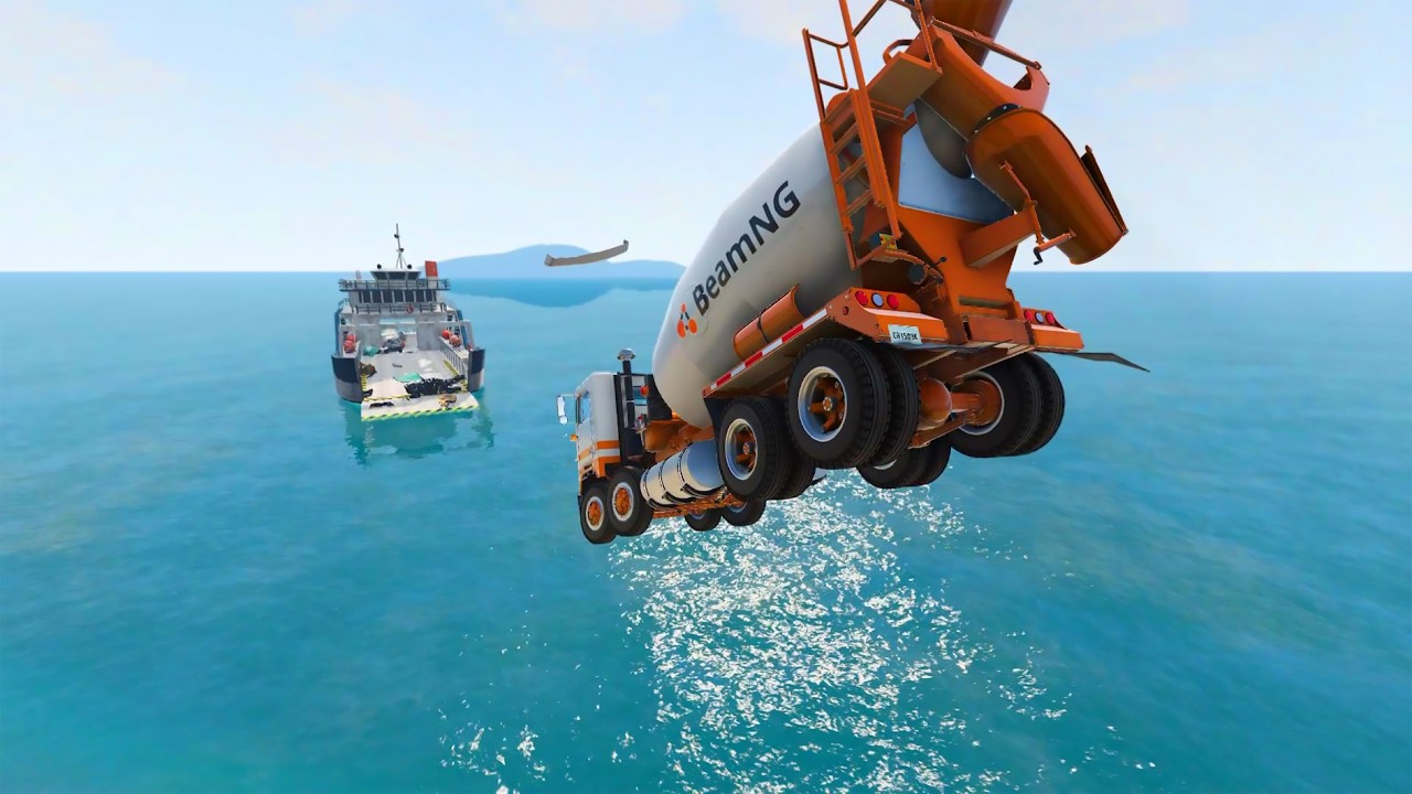 Автомобиль против корабля: Прыжок на корабль | BeamNG Drive