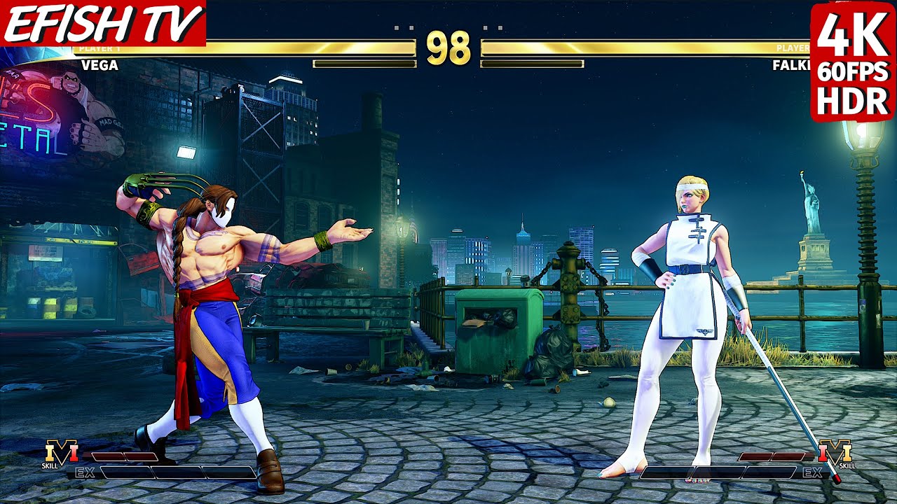 Вега против Фальке (самый сложный ИИ) - Street Fighter V
