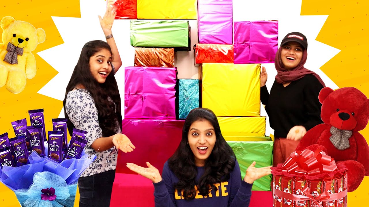 MYSTERY GIFT BOX CHALLENGE 🤩 കിടിലന്‍ SURPRISE ഉം എട്ടിന്റെ പണികളും 😂🤩 | PULLOTHI