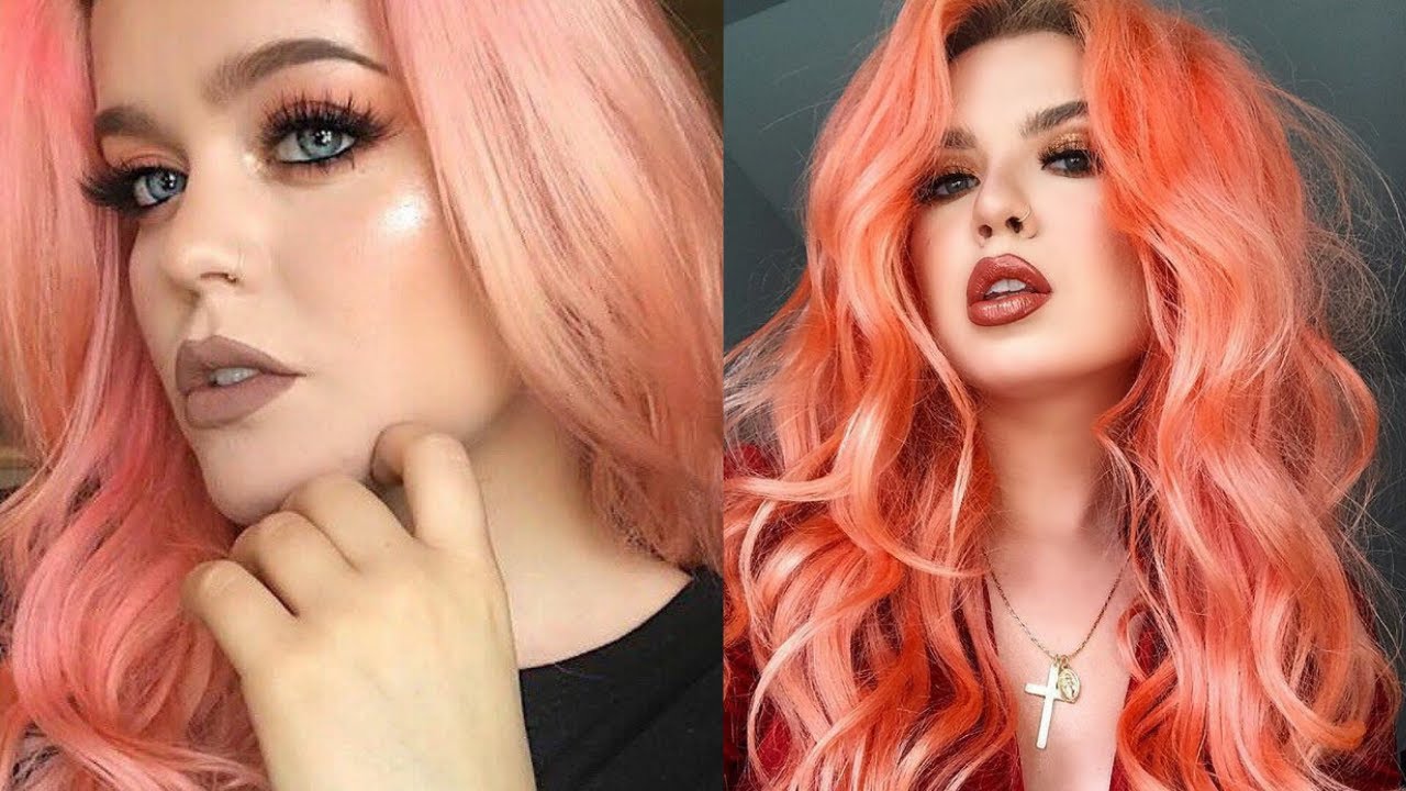 Trendy  35+ Peach Pink Hair Color Looks