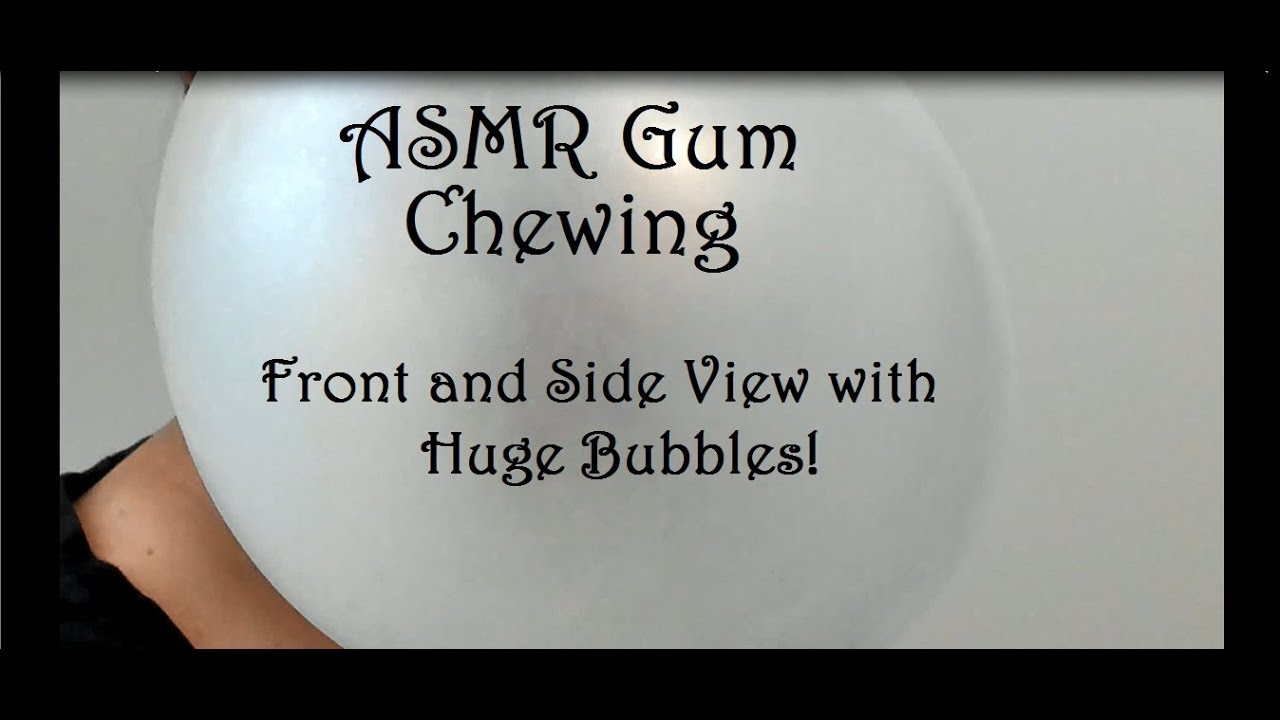 ASMR Gum Chewing | Bubble Tape | Side and Front View | No Talking