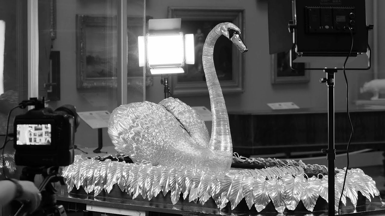 Bowes Swan Automaton 2021 Study week - Silver Swan at The Bowes Museum