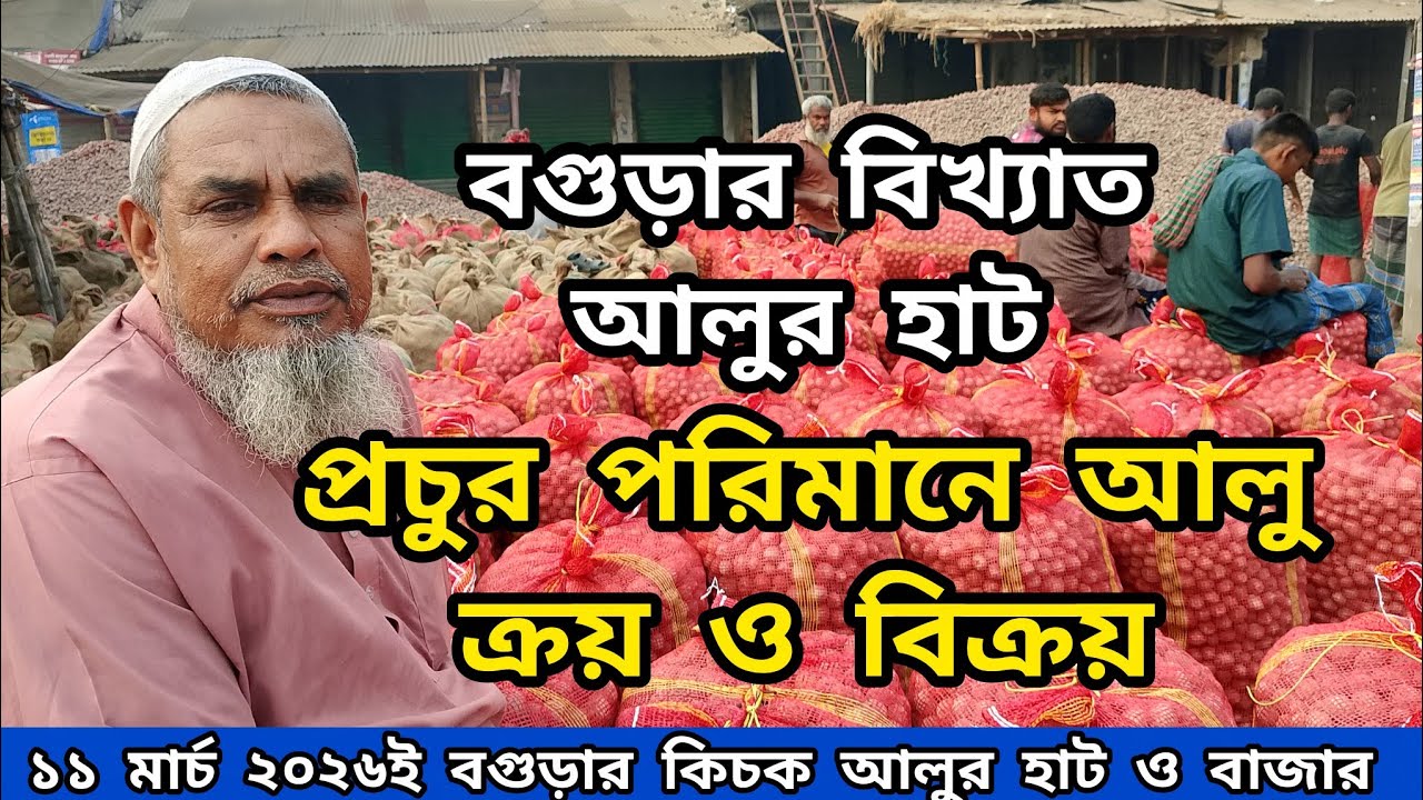 ১১/০৩/২০২৬ ইং বগুড়ার বিখ্যাত আলুর হাট ও বাজার | আলু ক্রয় ও বিক্রয় বিশাল আপডেট #আলুরদাম২০২৬ #আলুরহাট 