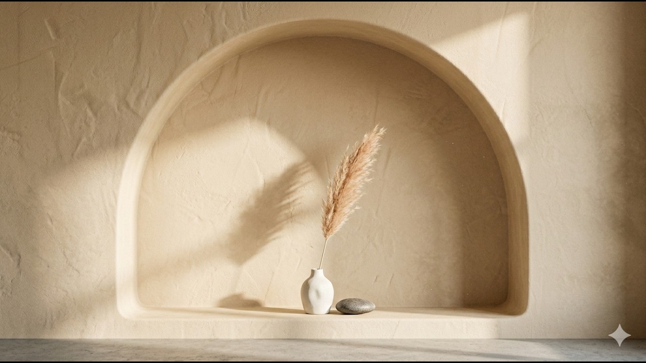Arch Niche with Pampas Grass | 1 Hour 4K Ambient Screensaver for TV & Focus