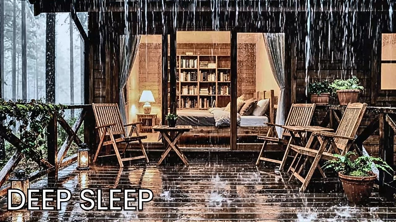 Peaceful Rain at a Forest Cabin 🌧️ Relaxing Night Ambience for Sleeping