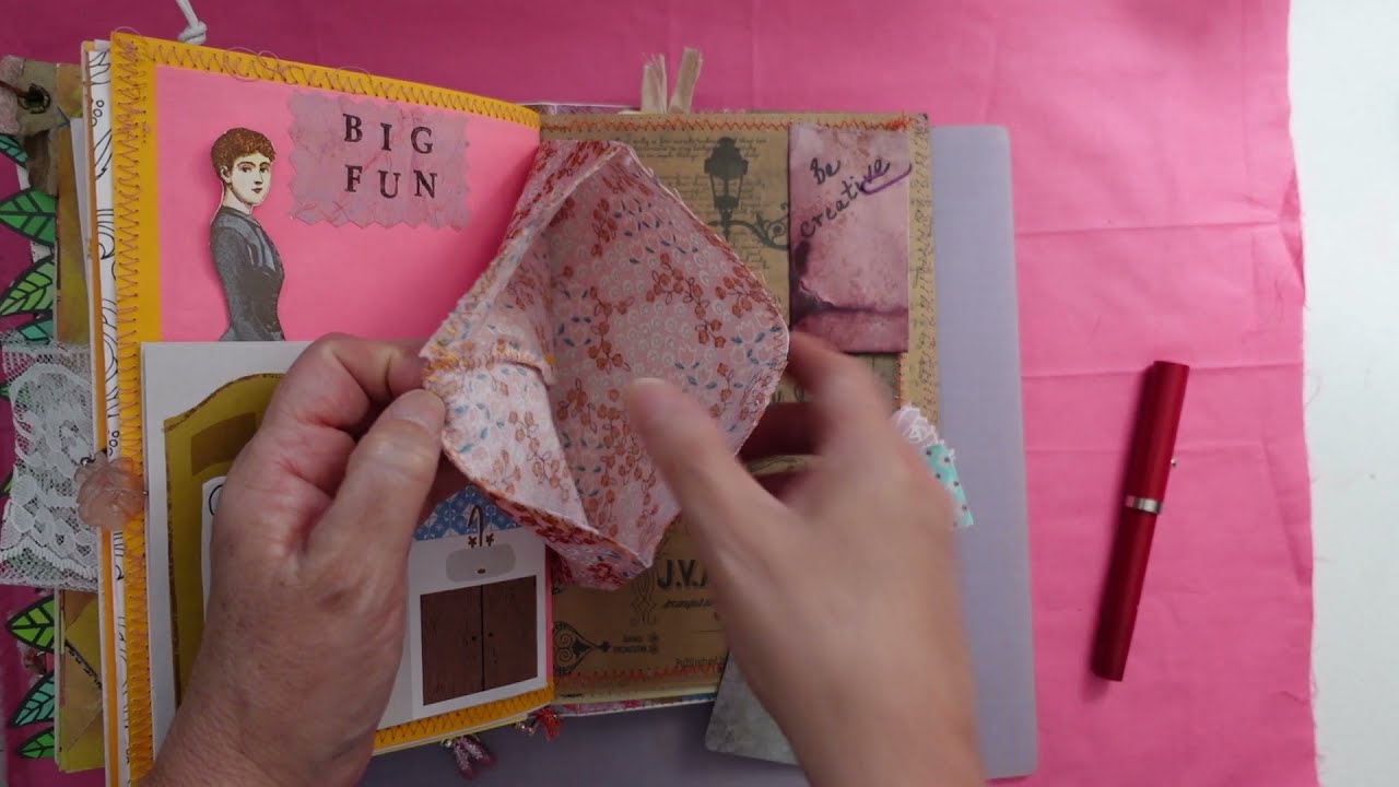 Pink and Orange Junk Journal flip through