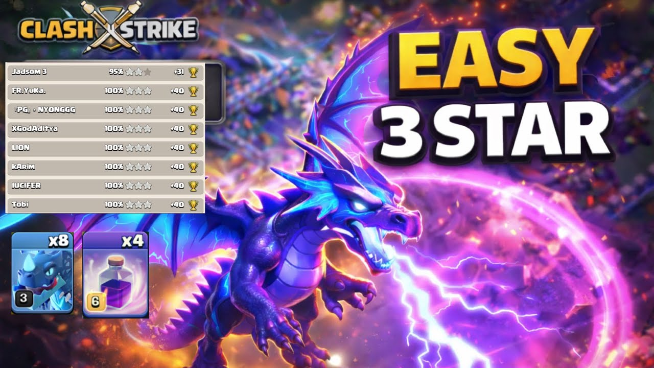 Easy 3 Star TH13 Electro Dragon attack | Clash of Clans    