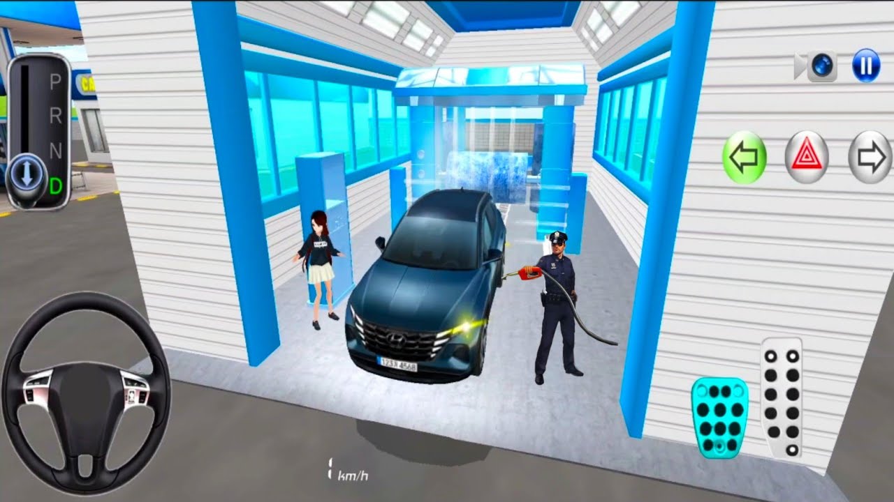 New Hybrid Hyundai Tucson Car in Washing & Gass Station - 3D Driving Class 2026 - Android gameplay#2