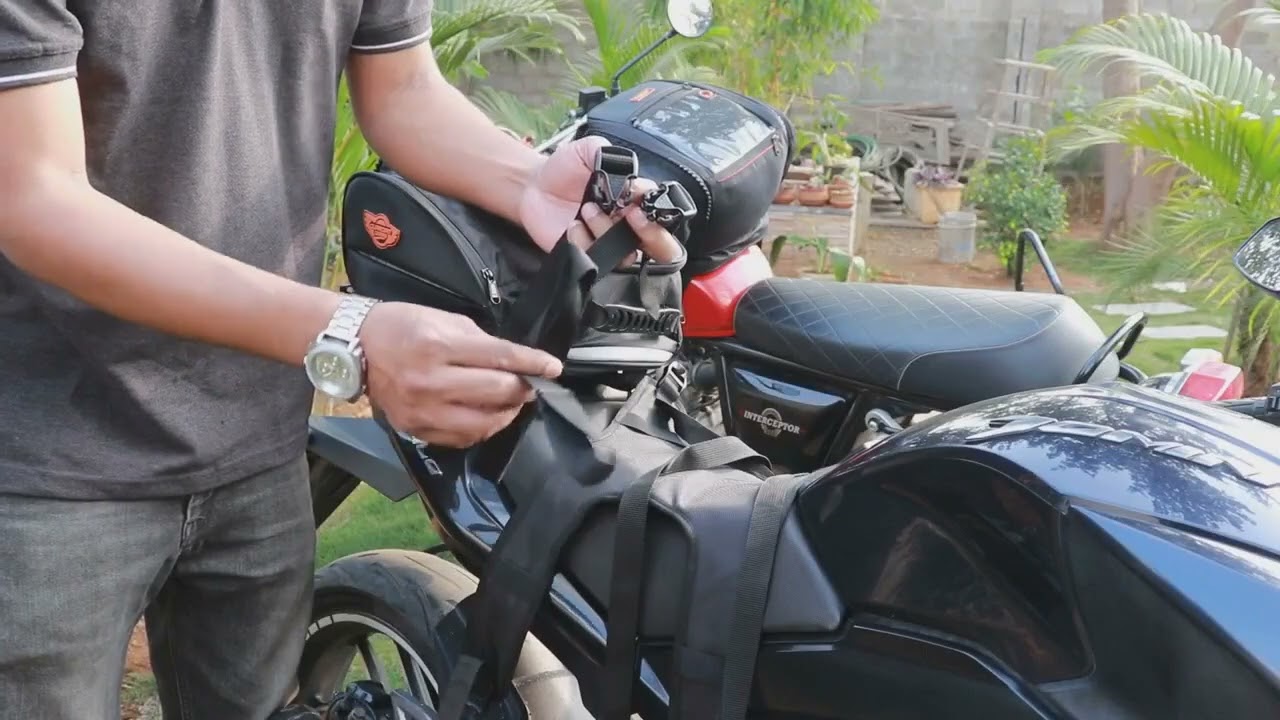 GUARDIAN GEARS TANK BAG MOUNTING ON BIKE AS TAIL BAG - 28 LTR TANK BAG ONLY IN 2999