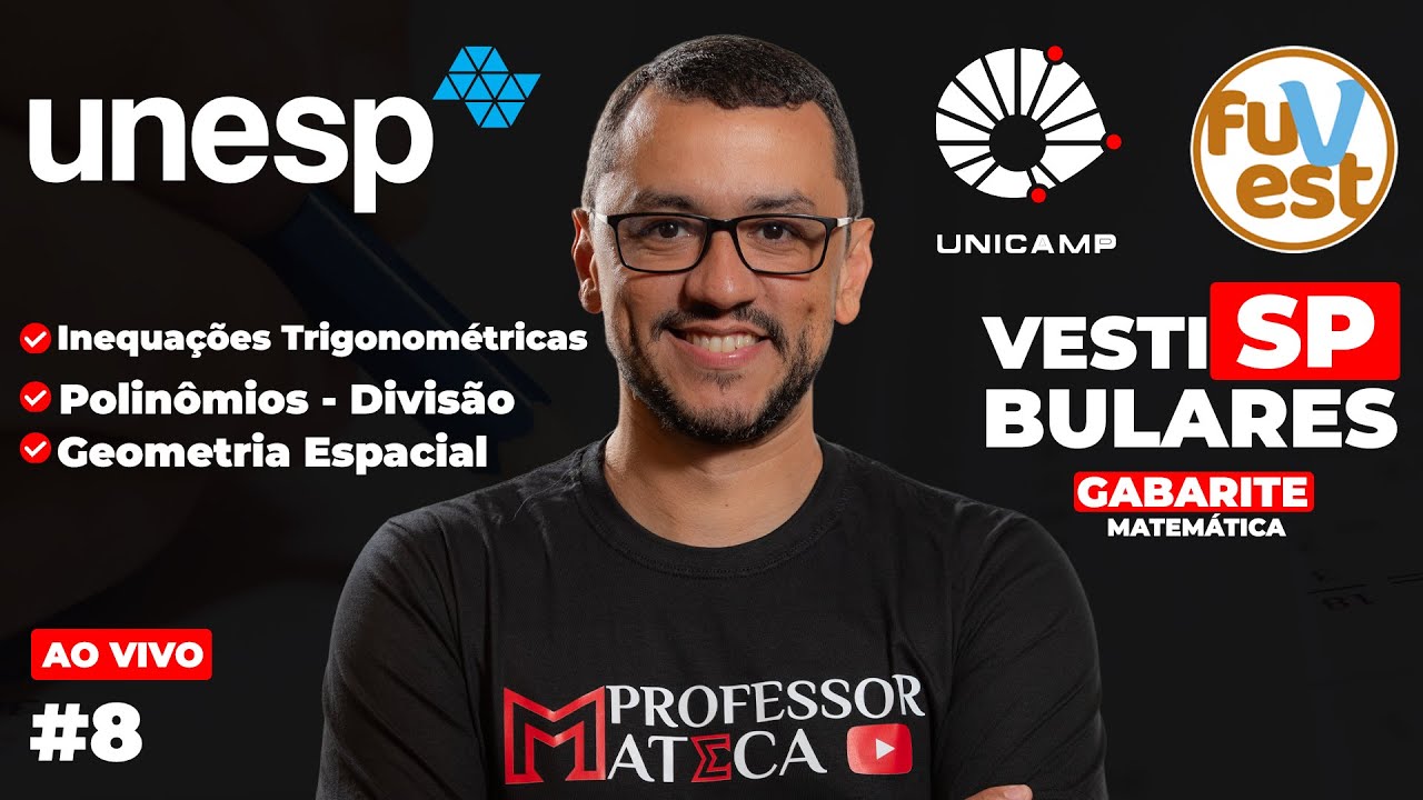 Revisão UNESP, FUVEST e UNICAMP 2025 | Trigonometria, Polinômios e Geo Espacial #8