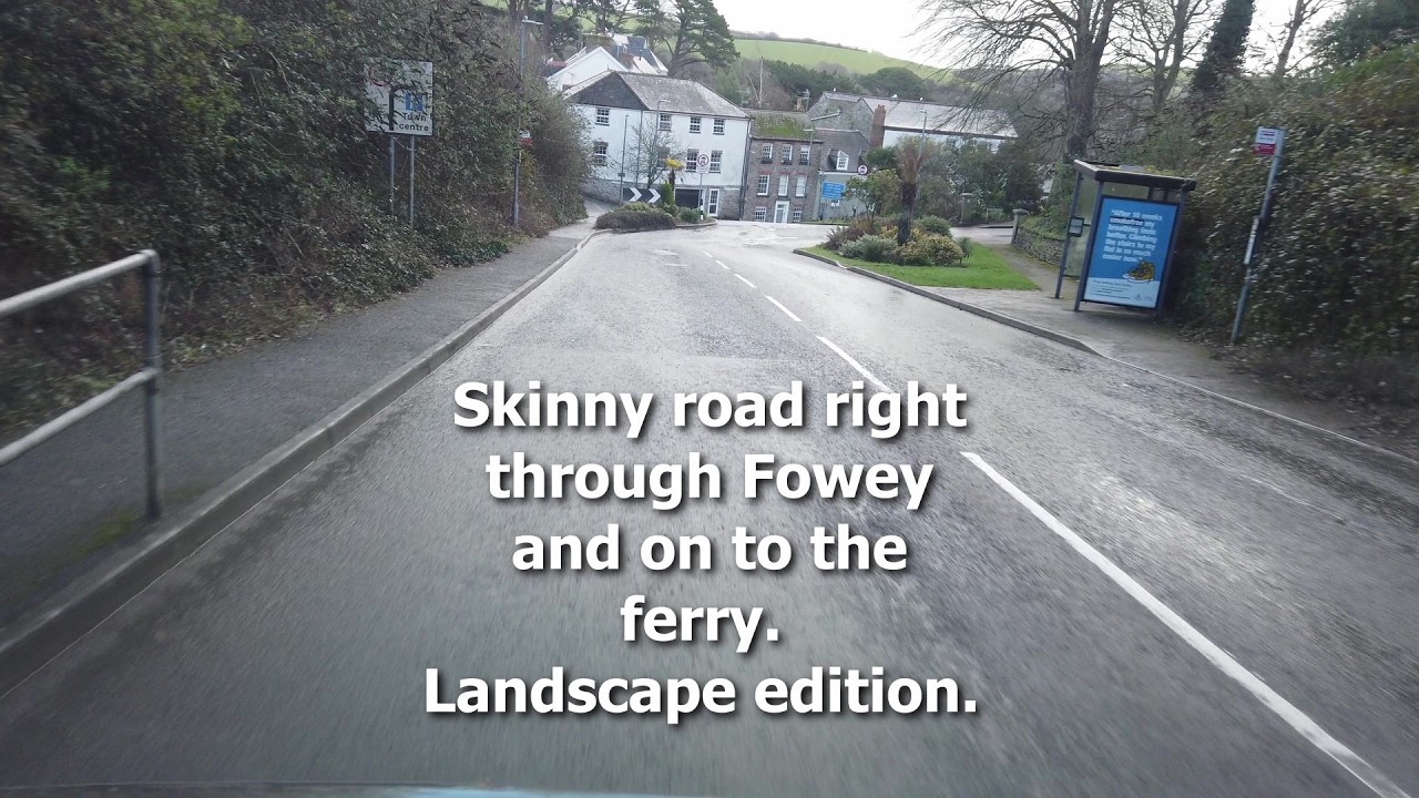 A Winter drive right through Fowey, Cornwall.