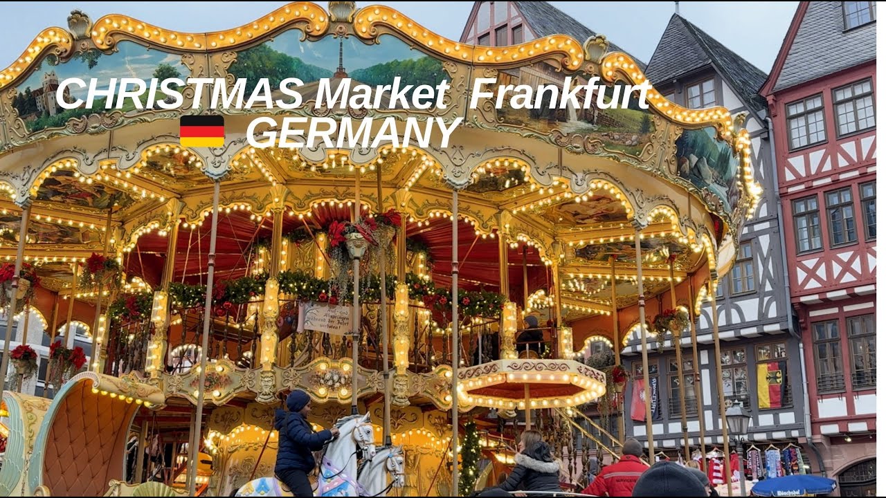 Christmas Market  Frankfurt 🇩🇪 | Night Life | Gluhwein | Illumination LED | 4K HD | Travelog | mp4