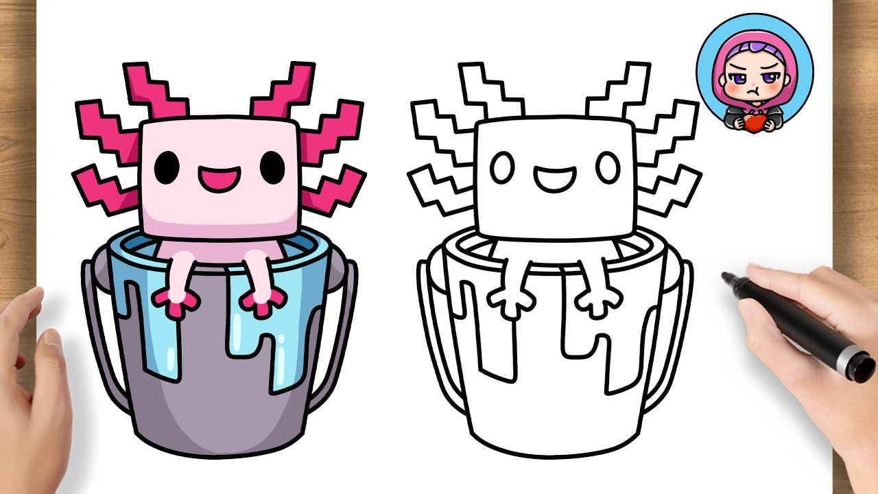 How to Draw Axolotl Minecraft Step by Step