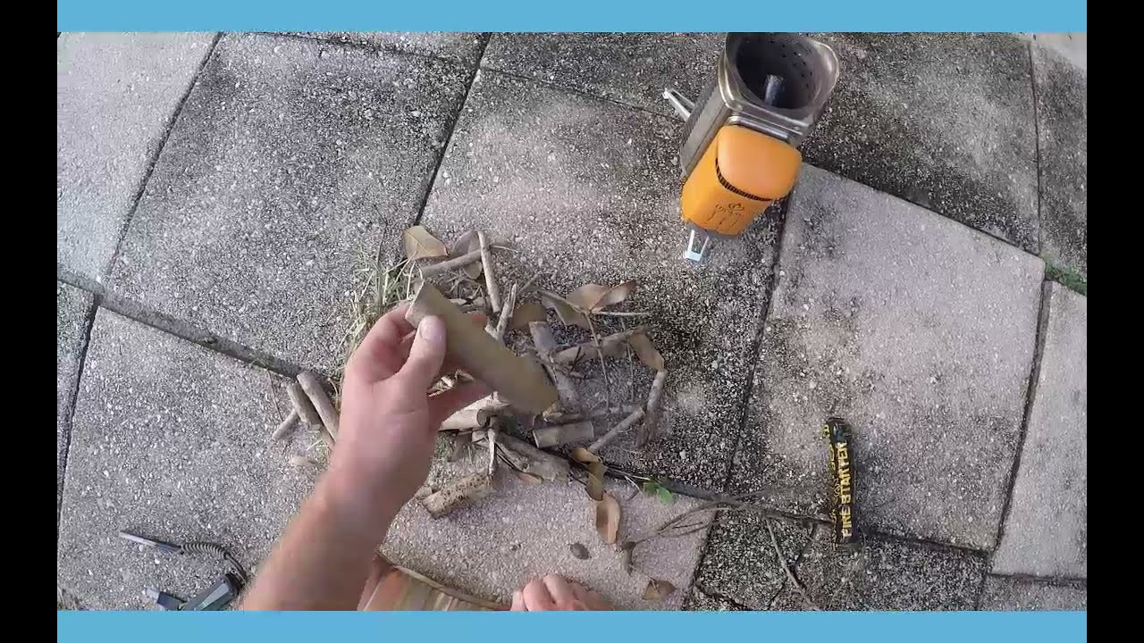 Using a Black Beard Fire Starter and BioLite CampStove 2 cook a meal