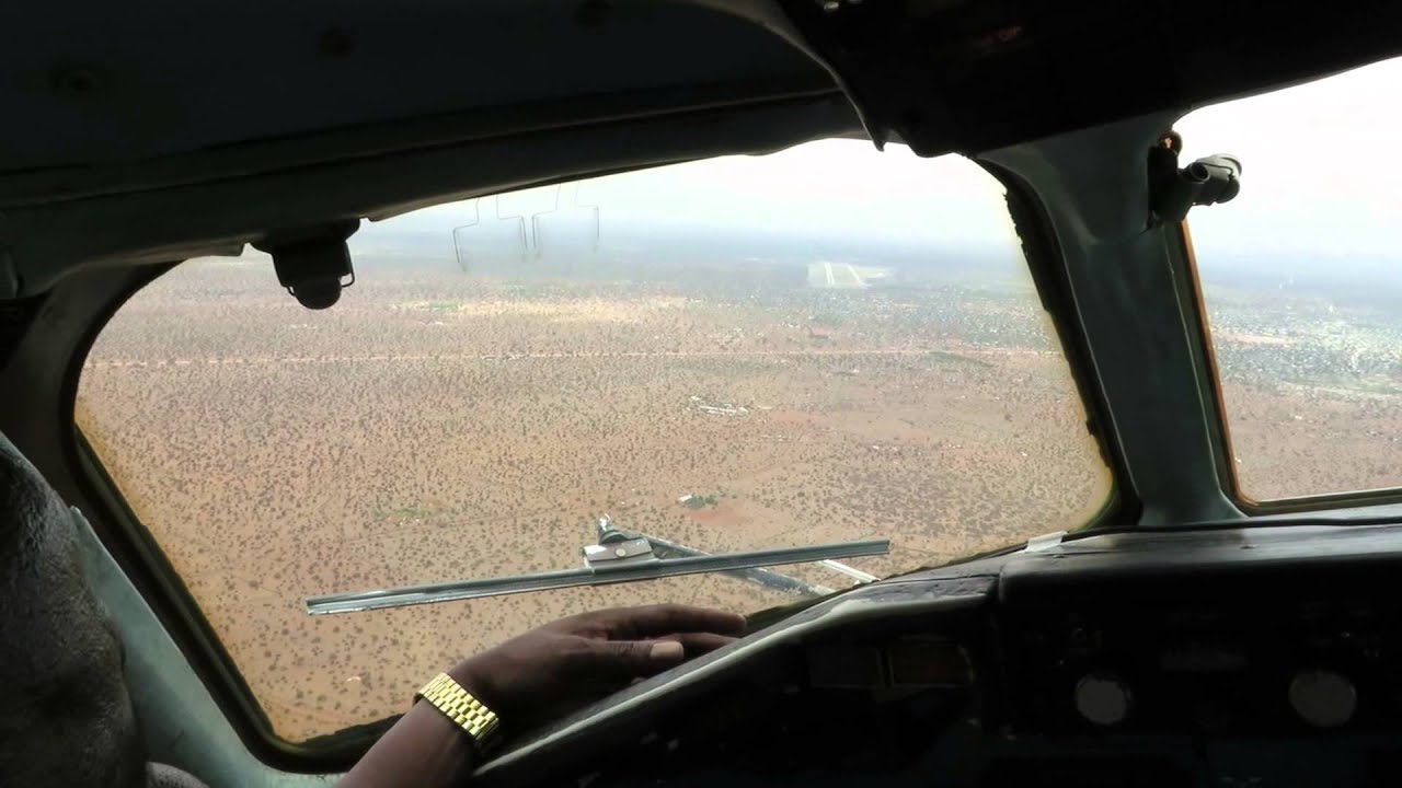 African Express DC-9-32 Landing at Wajir, Kenya - Window View