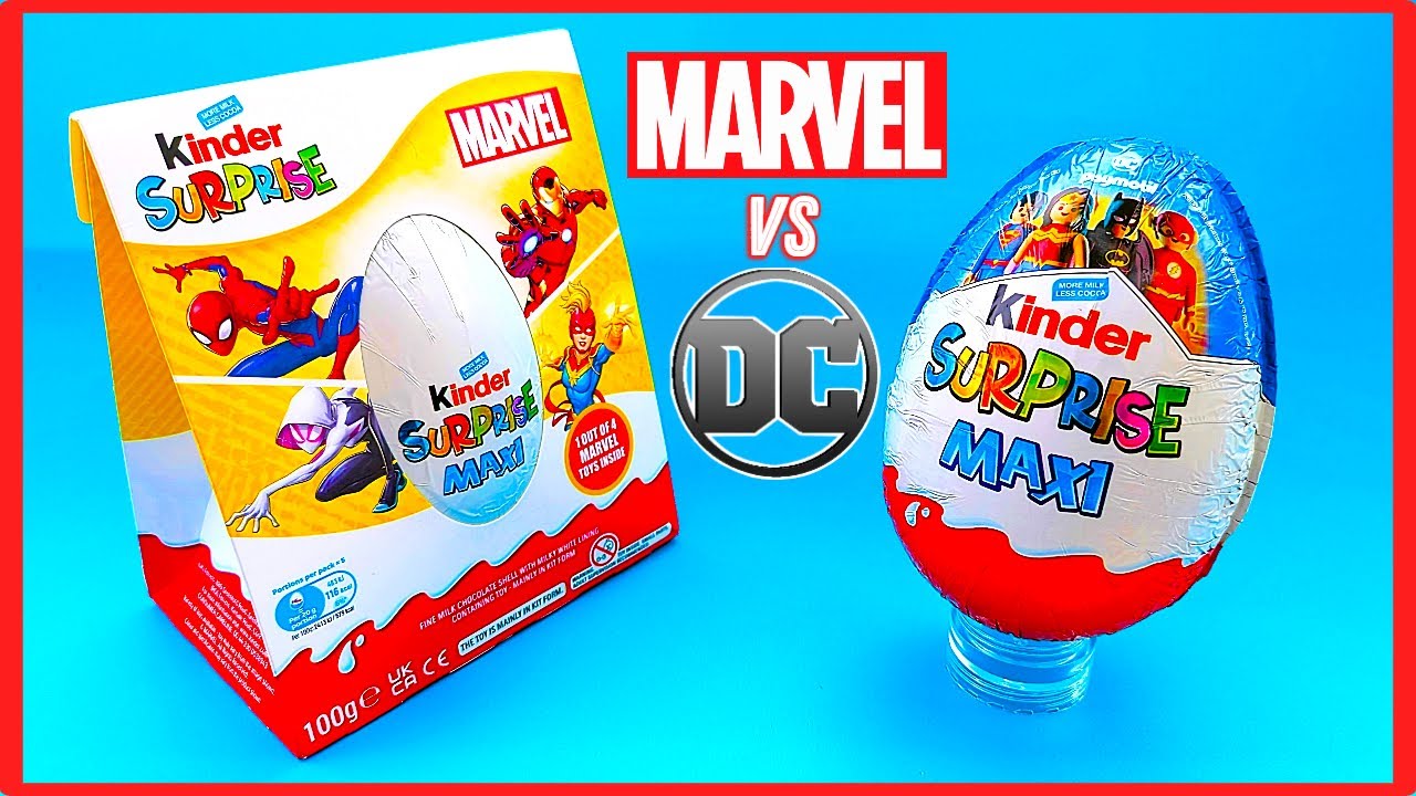 Unboxing GIANT Kinder Surprise Eggs - Marvel vs DC! With #asmr sounds!