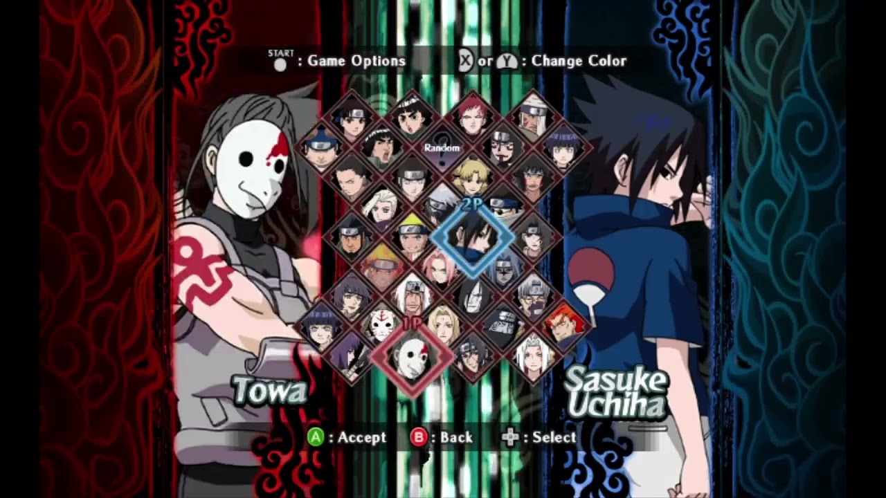 Naruto: Clash of Ninja Revolution 2 character selection (all characters)