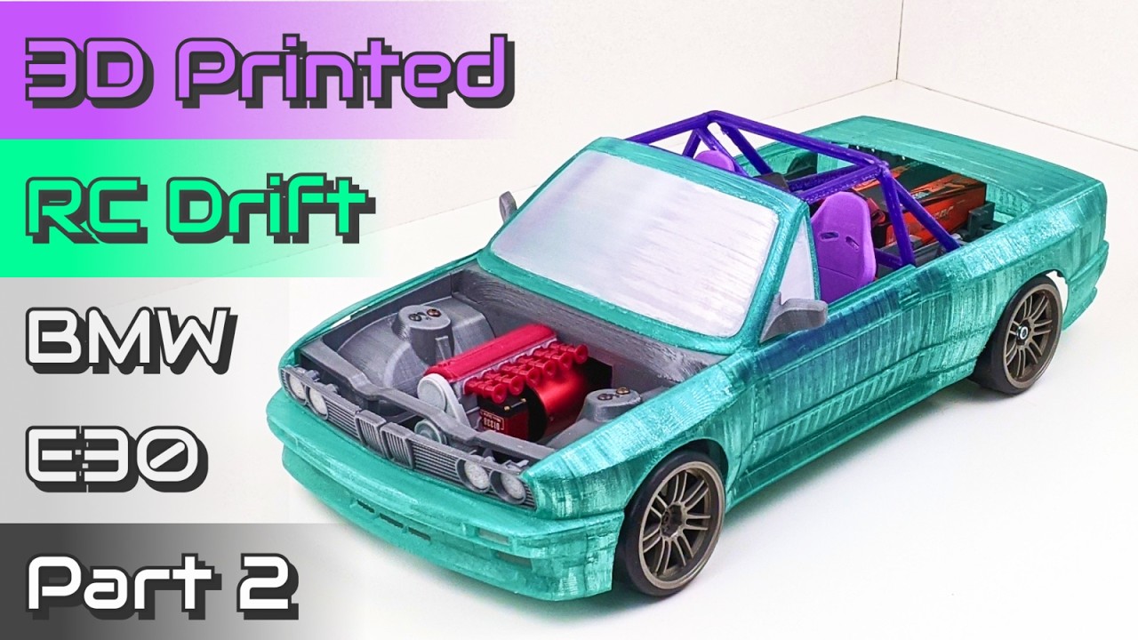 3D printed RC BMW E30 Drift Car | Build Guide | Part 2 | Front Suspension, Interior, Electronics