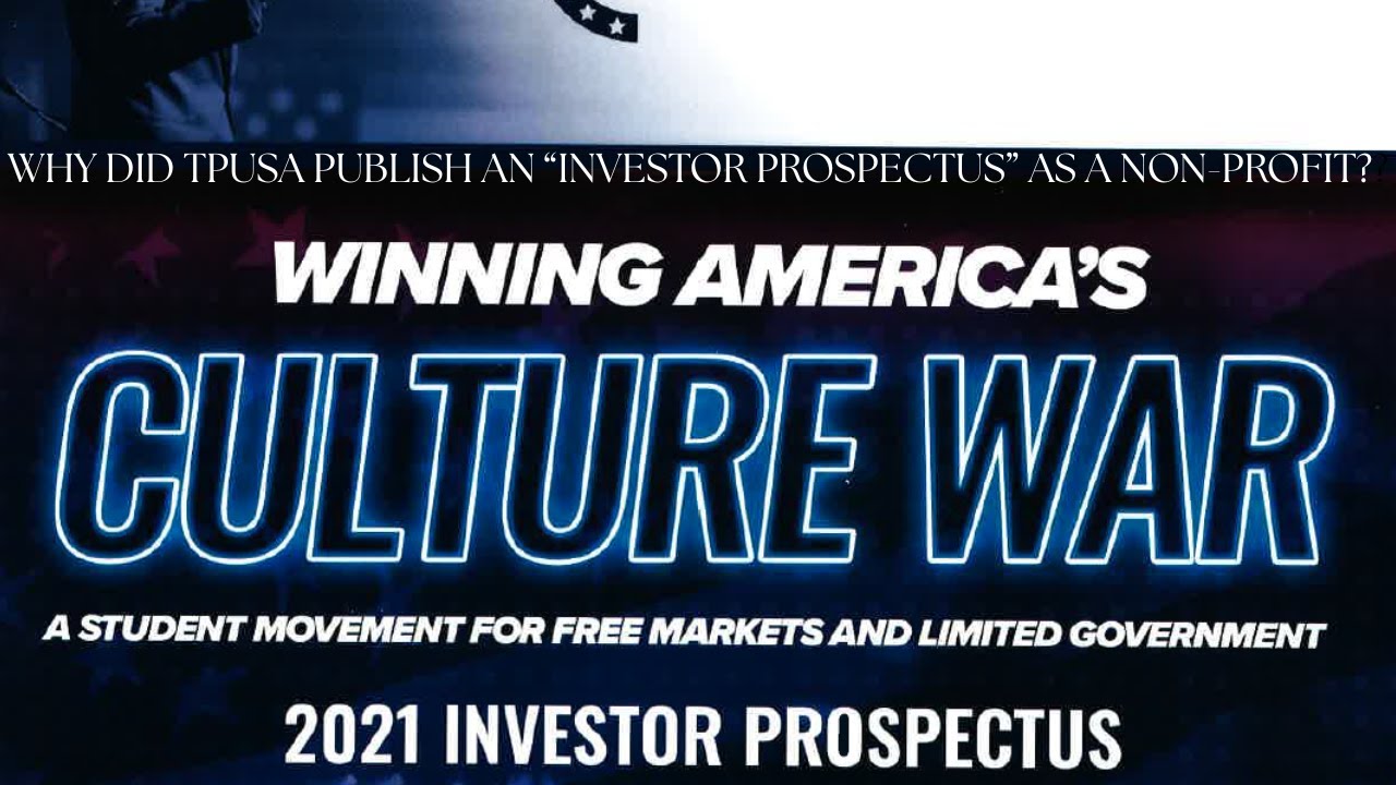 TPUSA PUBLISHES A NON PROFIT INVESTOR PROSPECTUS? REACTING TO W&F AND TRIGGERMART VIDEOS