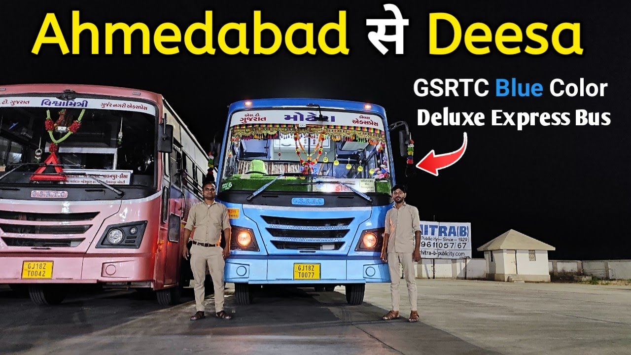 Ahmedabad to Deesa | GSRTC SKY BLUE Delux Decorated Ordinary Bus Journey 🤩🤩 |