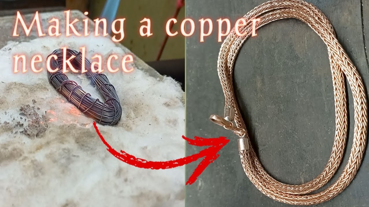 Handcrafted Copper Braided Chain Necklace -Classic Woven Design