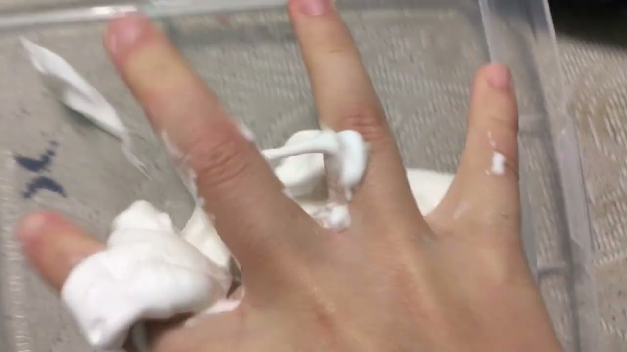 Satisfying shaving cream smash.