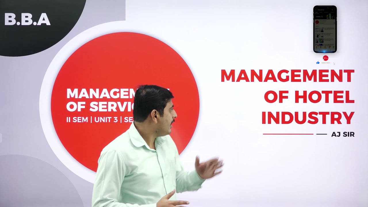 DAY 12 | MANAGEMENT OF SERVICES | II SEM | B.B.A | MANAGEMENT OF HOTEL INDUSTRY | L1