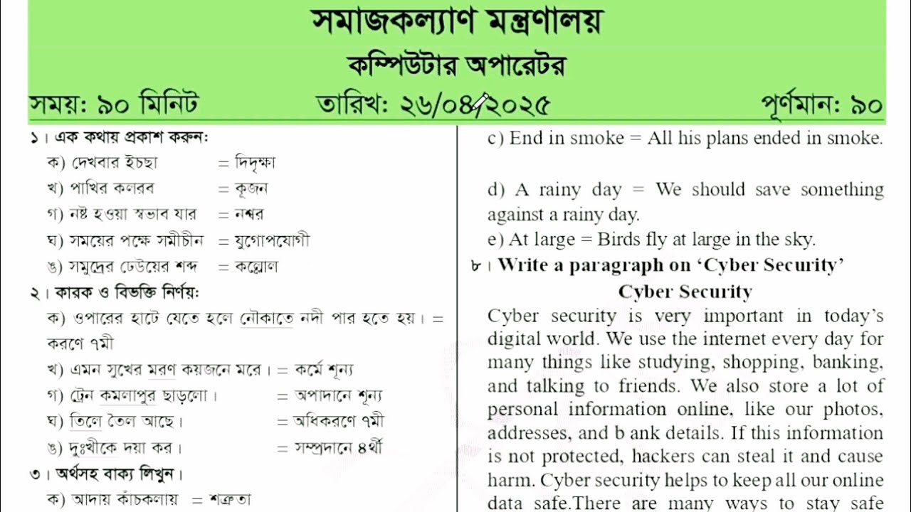 সমাজকল্যাণ মন্ত্রণালয় (msw) এর 