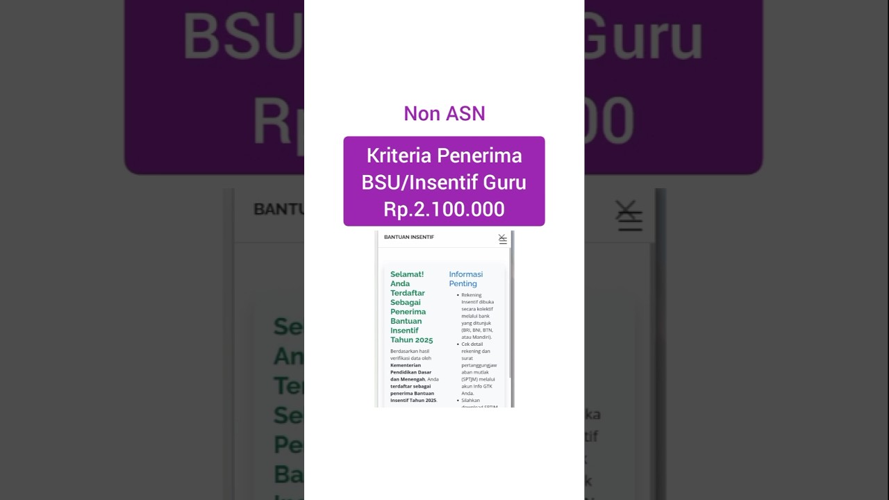 Bantuan BSU Insentif Guru Honorer Non ASN - Cek Kriterianya 